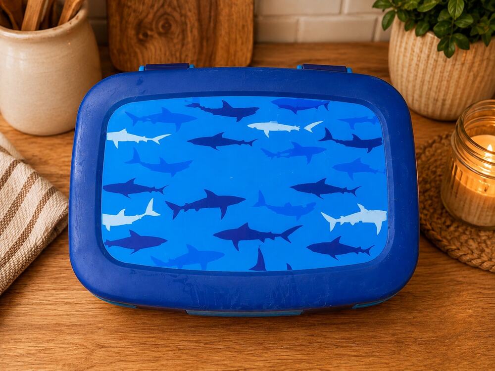 Bentgo Kids' Sharks Lunch Box for School Leak-Proof Drop-Proof 5 Compartments